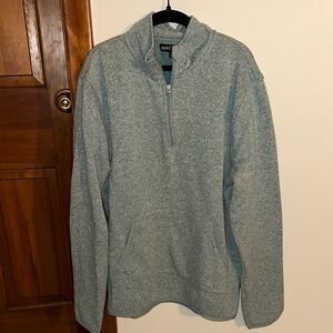 J. Crew Men's Heather Blue/Gray Zip-Up Sweater